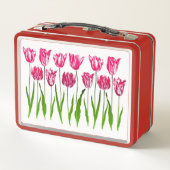Tulip Garden Print in Shades of Fuchsia Pink en G (Achterkant)