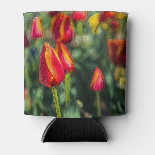 Tulip Garden Textured Blikjeskoeler (Voorkant)