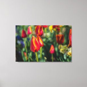 Tulip Garden Textured Canvas Afdruk
