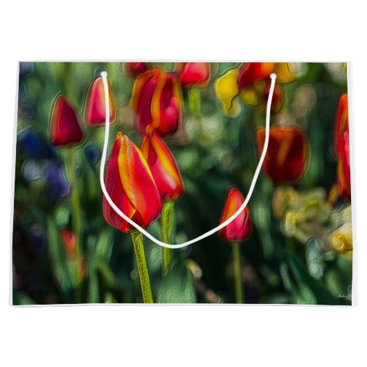 Tulip Garden Textured Groot Cadeauzakje (Voorkant)