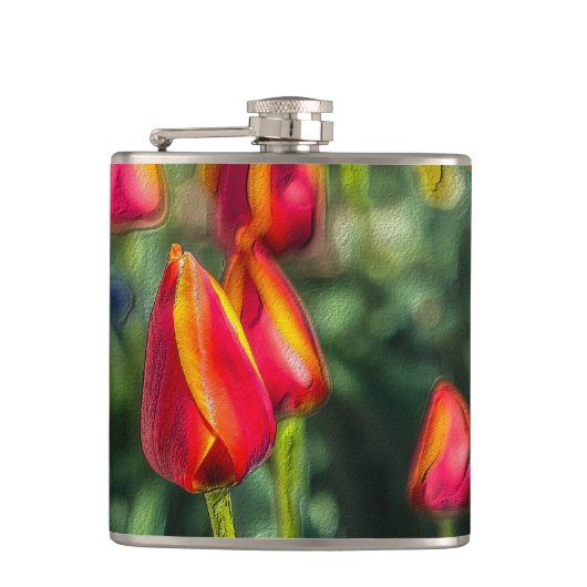 Tulip Garden Textured Heupfles (Voorkant)