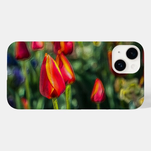 Tulip Garden Textured iPhone Case (Achterkant (horizontaal))