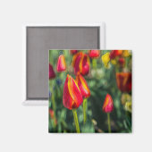 Tulip Garden Textured Magneet (Voorkant / Achterkant)