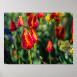 Tulip Garden Textured Poster