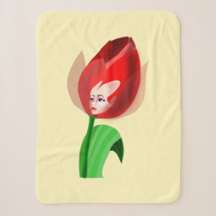 Tulip Girl Baby Sherpa Blanket - Uw kleuren Deken