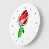 Tulip Girl Clock - Aangepaste kleuren Grote Klok (Hoek)