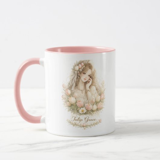 Tulip Grace Bloemen Meisje Mok (Links)