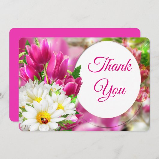 Tulip Hartelijk dank Bedankkaart (Voorkant / Achterkant)