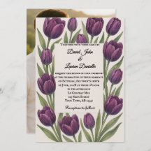 Tulip Heirloom foto bruiloft uitnodiging