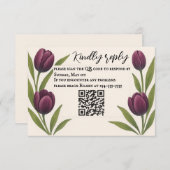 Tulip Heirloom QR Code RSVP Card (Voorkant / Achterkant)
