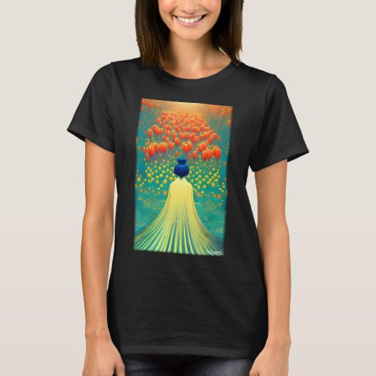 Tulip Lily Flower Spring Meadow Green Natural Gard T-shirt (Voorkant)