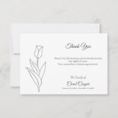 Tulip Line Art begrafenis dank u nota Kaart (Voorkant)