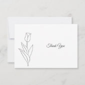 Tulip Line Art begrafenis dank u nota Kaart (Achterkant)