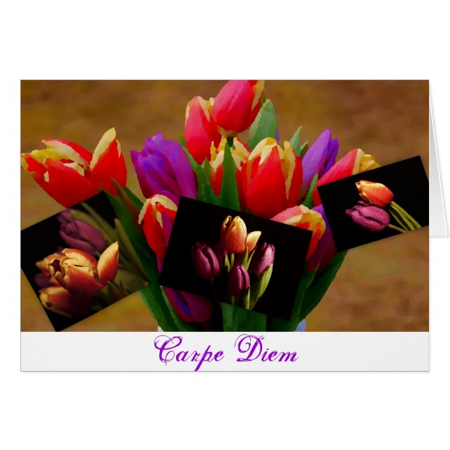 Tulip Love-Carpe Diem Card (Voorkant Horizontaal)