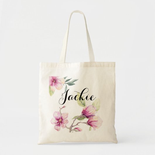 Tulip Magnolia Bruidsmeisje Personalized Tote Bag (Voorkant)