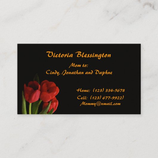 Tulip mama contactkaartje (Voorkant)