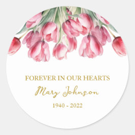 Tulip Memorial Funeral Classic Ronde Sticker