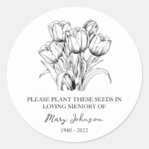 Tulip Memorial Funeral Seed Packet