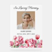 Tulip Memorial Photo Funeral Acryl Bord (Voorkant)