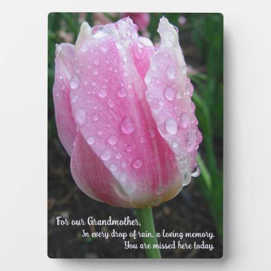 Tulip Memorial Tafelblad Plaque met Ezel Fotoplaat (voorkant)
