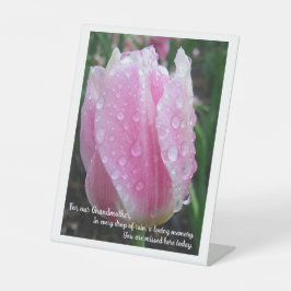 Tulip Memorial Tafelblad Plaque met Ezel Reclamebord Met Voetstuk