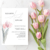 Tulip Modern Minimalist Elegant Typography Wedding Kaart