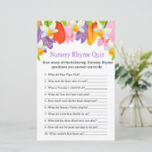 Tulip Nursery Rhyme Quiz baby shower game (Staand voorkant)