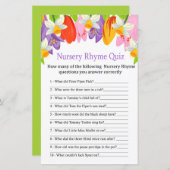 Tulip Nursery Rhyme Quiz baby shower game (Voorkant / Achterkant)