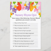 Tulip Nursery Rhyme Quiz baby shower game (Voorkant)
