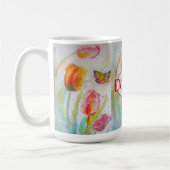 Tulip Oranje rode vrouwen noemen Waterverf Art Mok (Links)