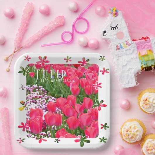 Tulip Papieren Bordje (Feest)