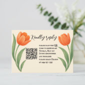 Tulip Paradijs QR Code RSVP Kaart (Staand voorkant)