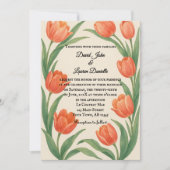 Tulip Paradise Photo Wedding Invitation Kaart (Voorkant)