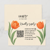 Tulip Paradise QR Code RSVP Card Kaartje (Voorkant / Achterkant)