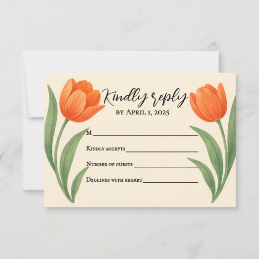 Tulip Paradise RSVP-kaart RSVP Kaartje (Voorkant)