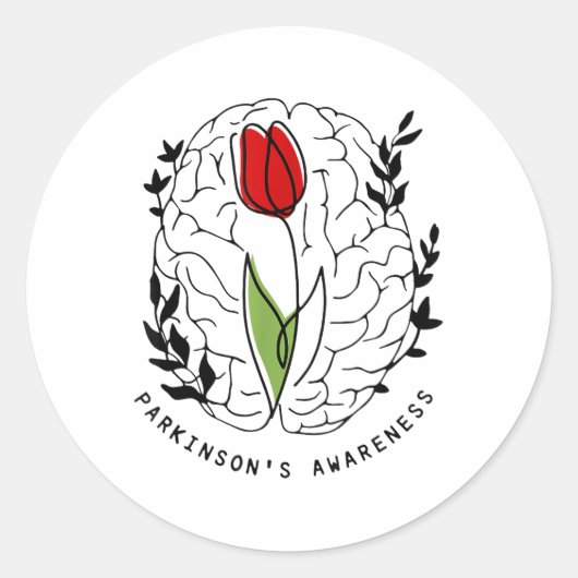 Tulip Parkinsons Awareness Ronde Sticker (Voorkant)