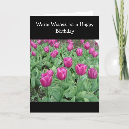 Tulip Patch Birthday Wish Kaart (Voorkant)