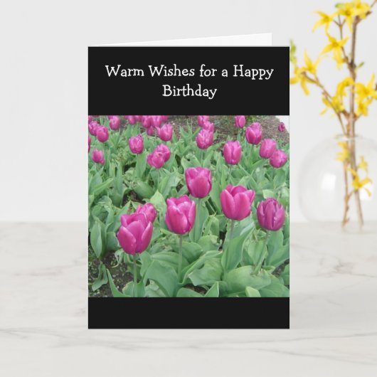 Tulip Patch Birthday Wish Kaart (Gele Bloem)
