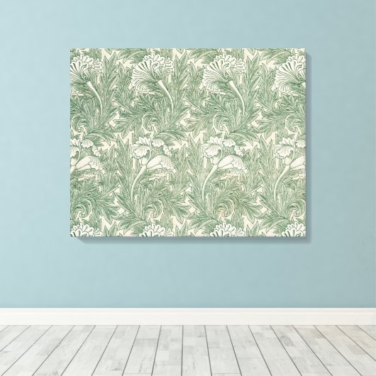 Tulip Pattern (door William Morris) Canvas Afdruk (Insitu (Houten vloer))