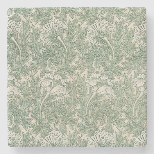 Tulip Pattern (door William Morris) Stenen Onderzetter (Voorkant)