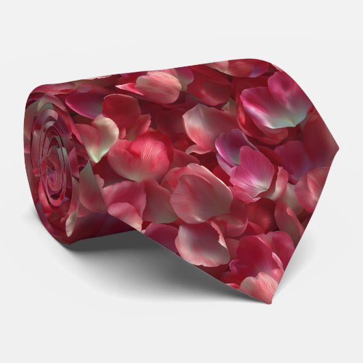 Tulip Petals Seamless Floral Pattern Stropdas (Opgerold)