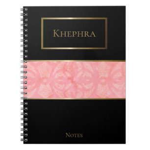 Tulip Pink Waterverf Monogram Naam Notitieboek