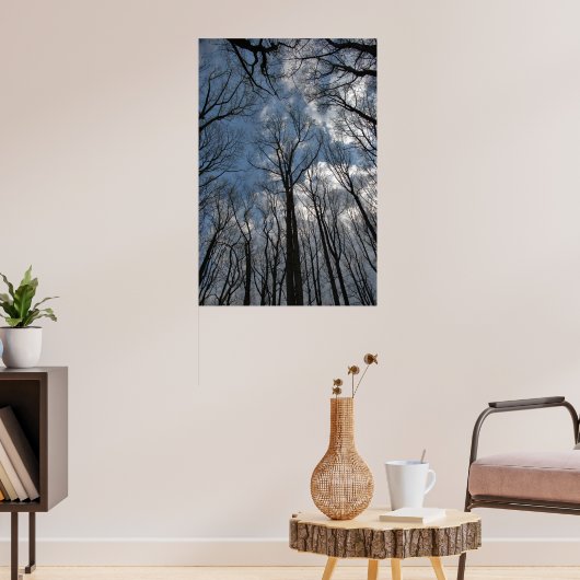 Tulip Poplar Trees Cloudy Blue Sky Poster (Woonkamer 3)