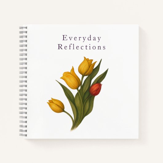 Tulip Reflections — Crisp White Luxe Journal Notitieboek (Voorkant)