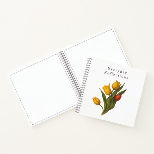 Tulip Reflections — Crisp White Luxe Journal Notitieboek (Binnen)