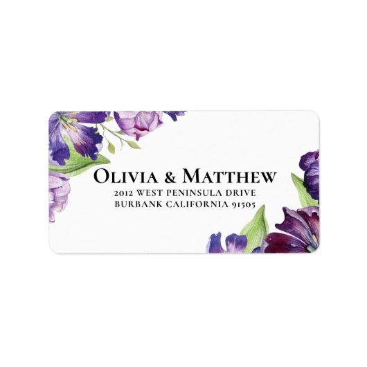 Tulip Return Address Label Paars (Voorkant)