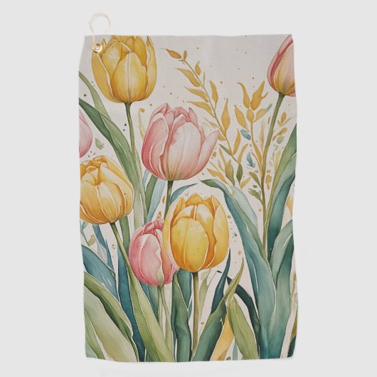 Tulip Reverie Golfhanddoek (Voorkant)