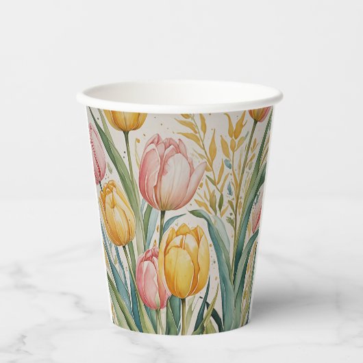Tulip Reverie Papieren Bekers (Voorkant)