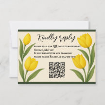 Tulip Reverie QR Code RSVP Card