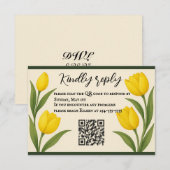 Tulip Reverie QR Code RSVP Card Kaartje (Voorkant / Achterkant)